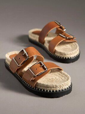 Castañer Ter Brown Leather Platform Slide Sandal Size 38, NIB